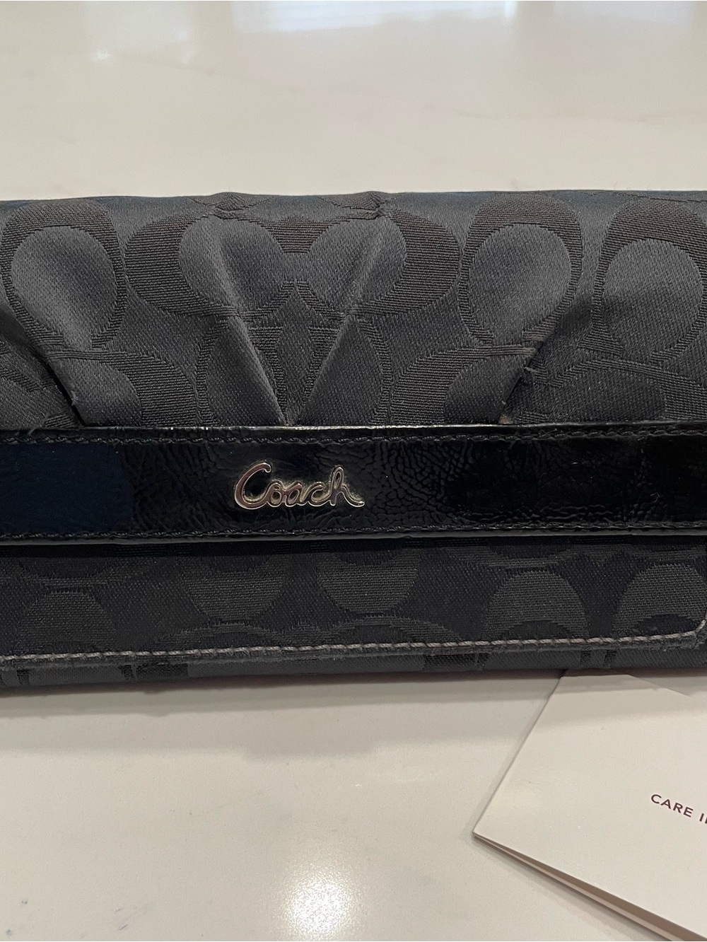 Coach Soho Pleated Black Signature Jacquard with Gloss Trim